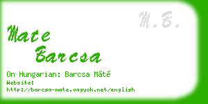 mate barcsa business card